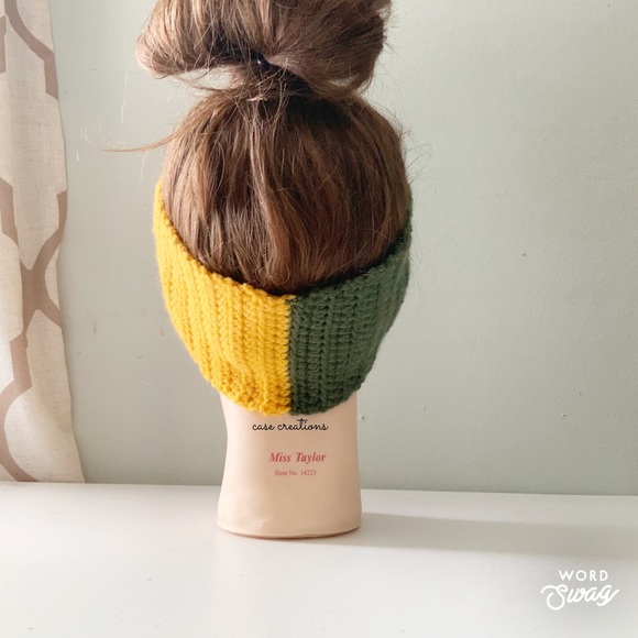 Crochet Color Block Twisted Ear Warmer Headband Homemade - Picture 4 of 7